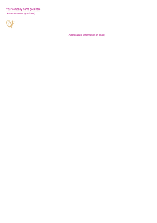 Fillable Business Company Envelope (White / Magenta) Template Printable pdf