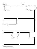 5 Boxes Comic Strip Template With Speech Bubbles