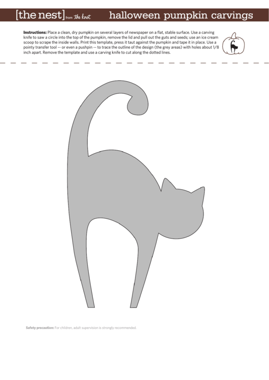 Cat Halloween Pumpkin Carving Templates Printable pdf