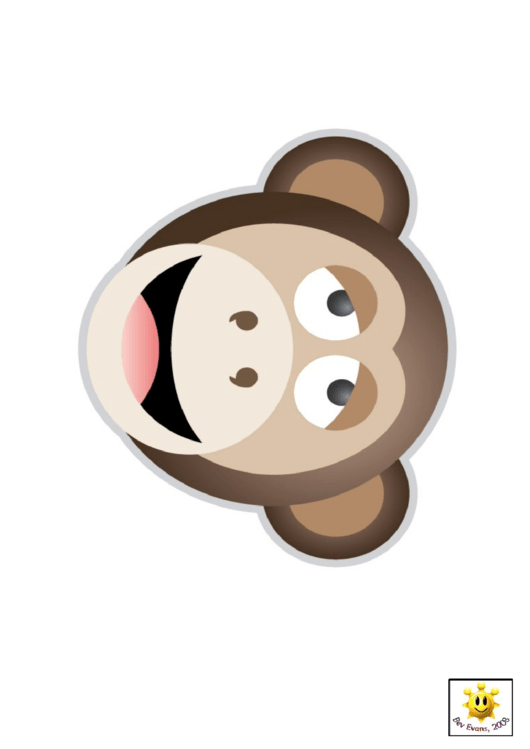 Happy Monkey Mask Template Printable pdf
