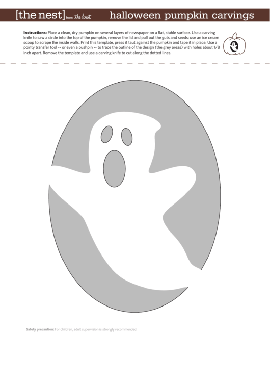 Ghost Halloween Pumpkin Carving Template Printable pdf