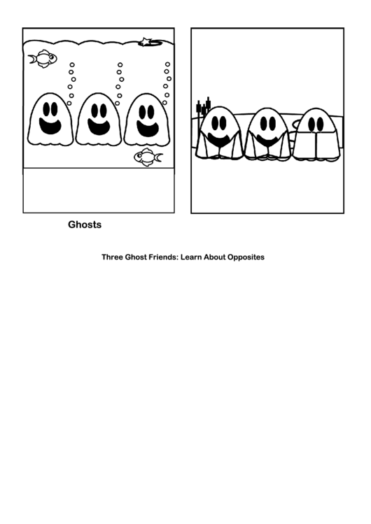 Wet/dry Ghosts Coloring Sheet Printable pdf