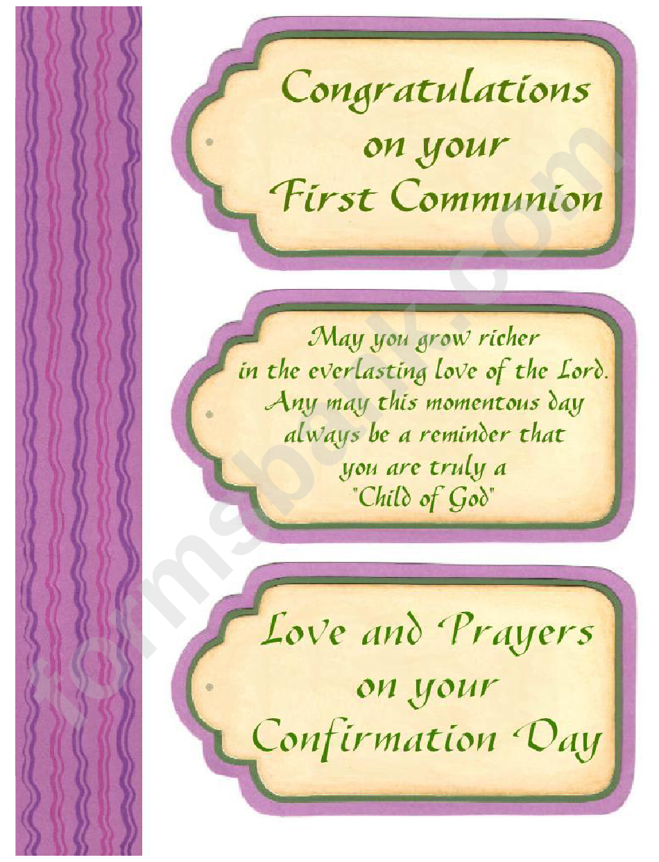 First Communion Stationery Templates