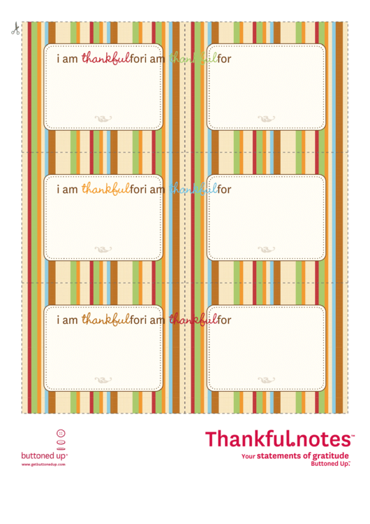 I Am Thankful For Note Template Set