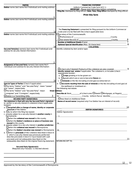 Ucc 1 Security Agreement Template