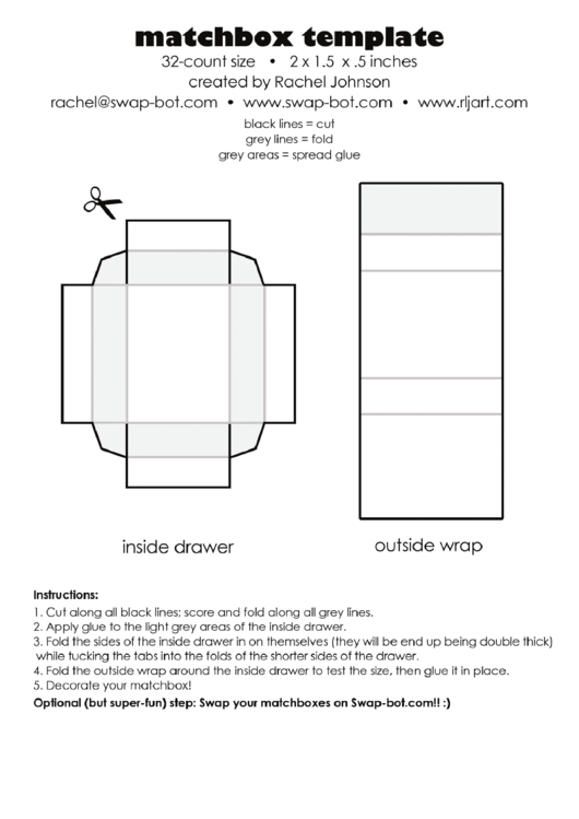 Matchbox Template Printable Pdf Download