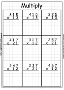 3d By 2d Multiplication Worksheet