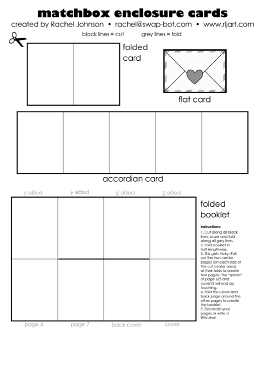 Matchbox Enclosures Card Template Printable pdf