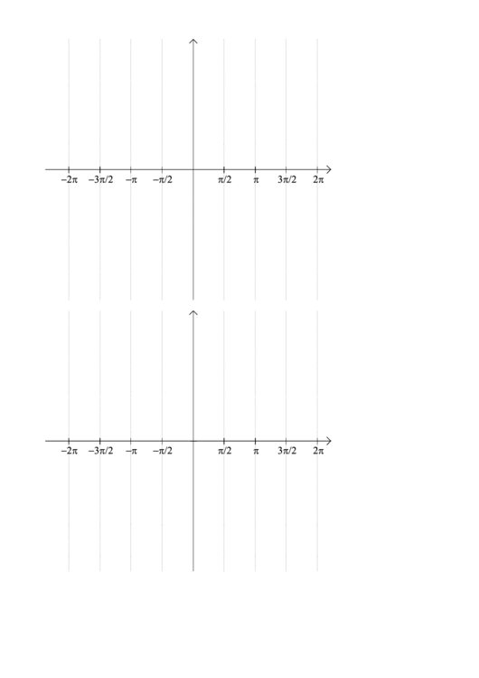 -2pi To 2pi With Vertical Grids Graph Paper - 2 Per Page Printable pdf