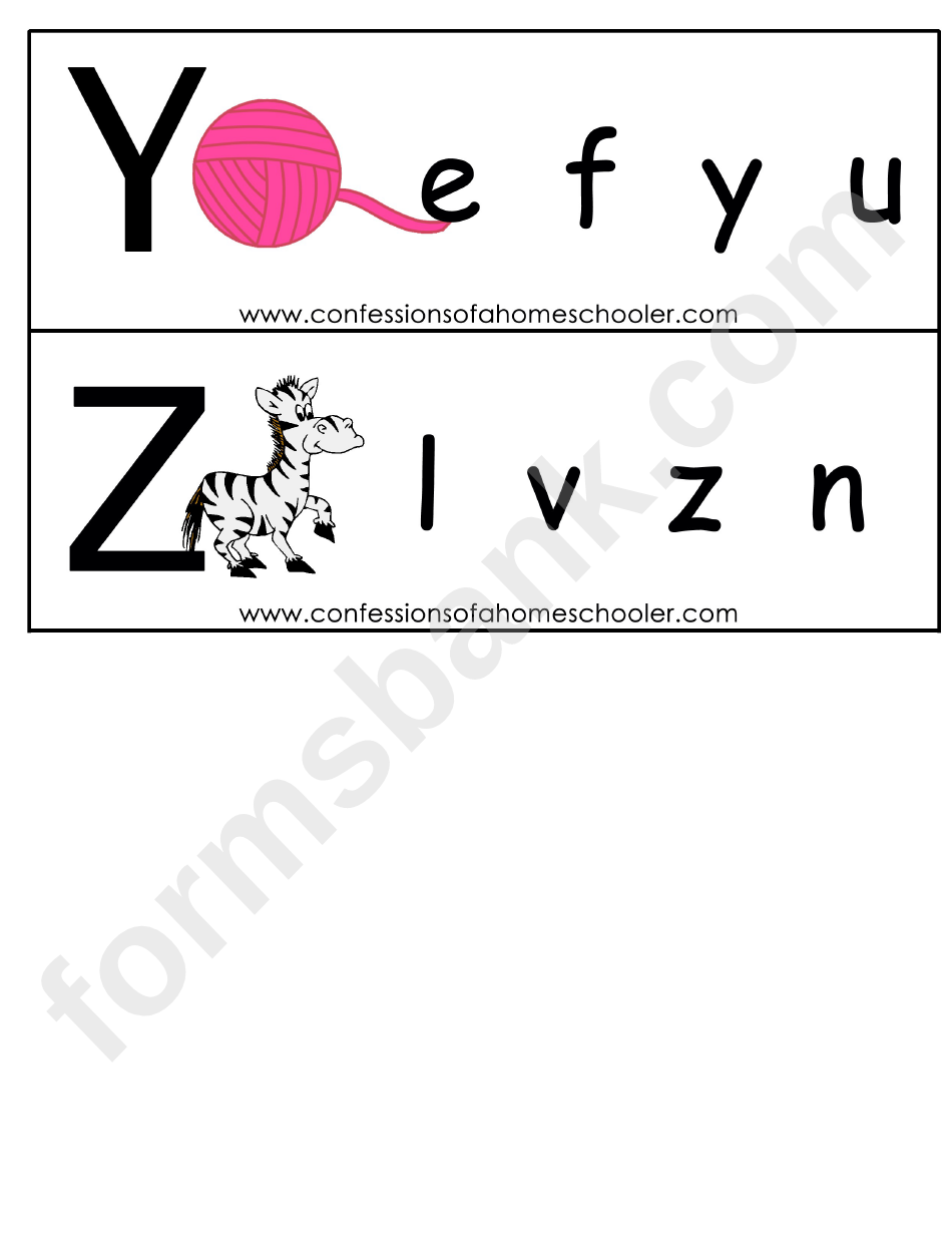 Upper/lowercase Match Up Alphabet Card Template
