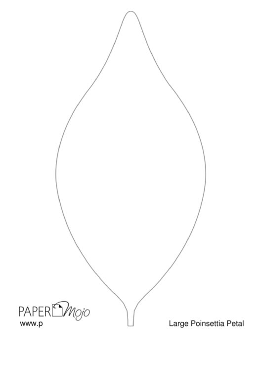 Large Poinsettia Petal Template Printable pdf