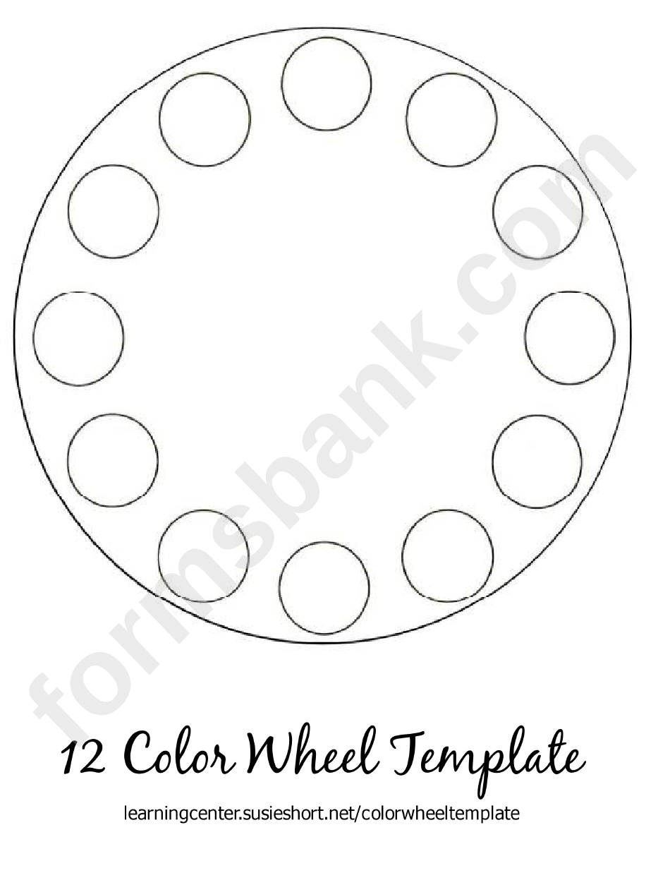 12 Color Wheel Template printable pdf download