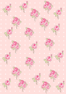 Roses On Pink Background With Dots Decorative Paper