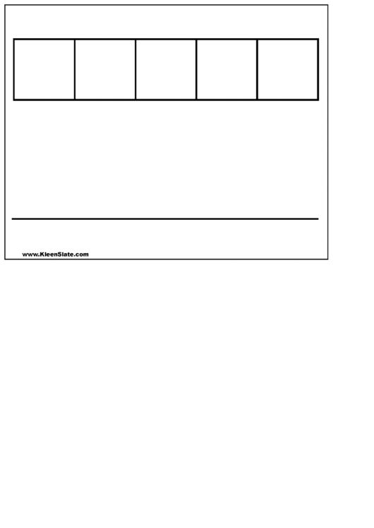 Math Sentences Template (5 Squares) Printable pdf