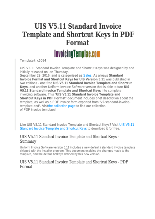 Standard Invoice Template Printable pdf