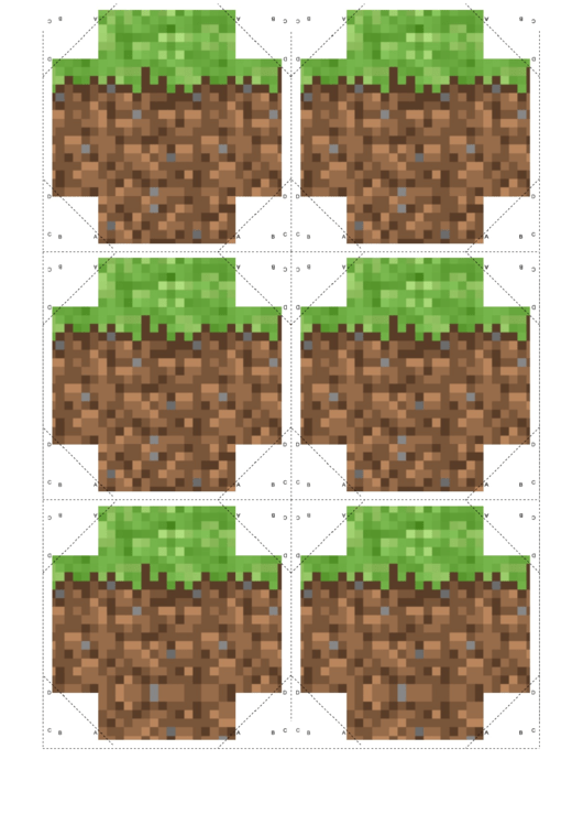 Grass Minecraft Block Template Printable pdf