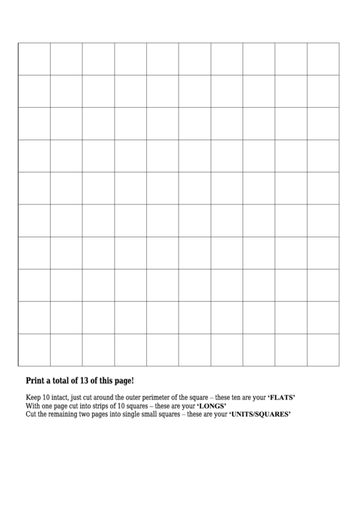Black & White Hundreds Chart Printable pdf