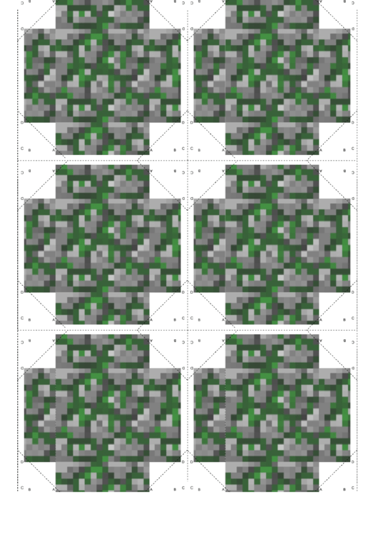 Moss Stone Minecraft Block Template Printable pdf