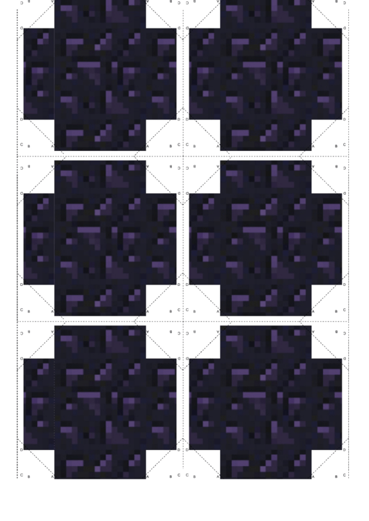 Obsidian Minecraft Block Template printable pdf download