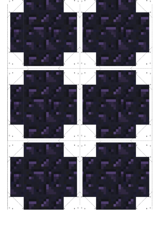 Obsidian Minecraft Block Template Printable pdf