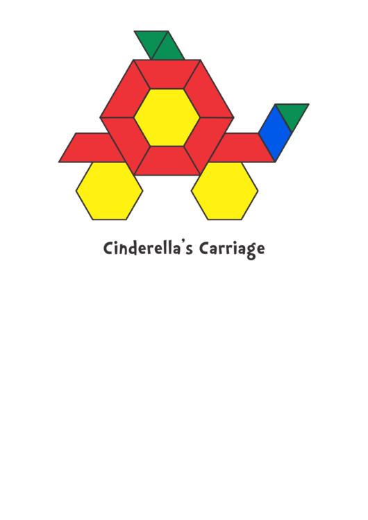 Color Cinderella'S Carriage Pattern Block Template printable pdf download
