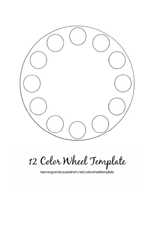 12 Medium Color Wheel Template Printable pdf