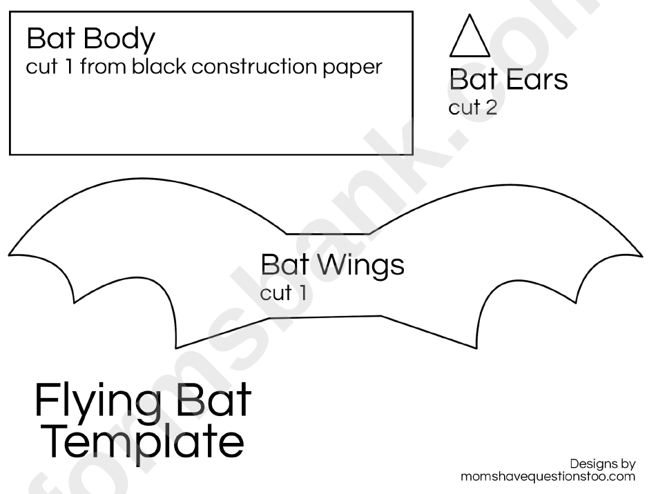 Flying Bat Template Printable Pdf Download