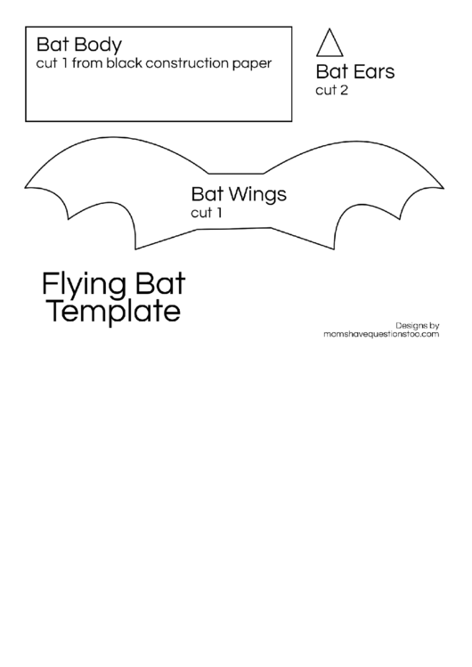 Flying Bat Template Printable Pdf Download