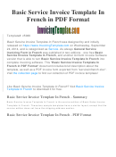 Basic Service Invoice Template In French Printable pdf