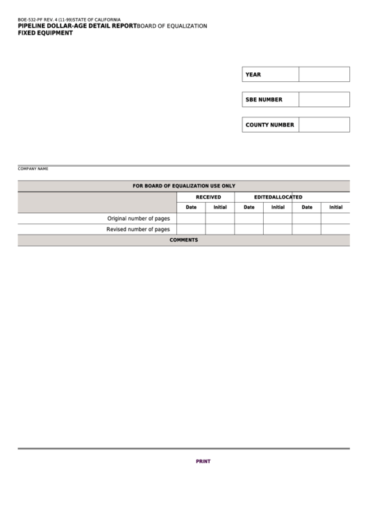 Fillable Form Boe-532-Pf - Pipeline Dollar-Age Detail Report Fixed Equipment Printable pdf