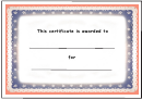 Kids Award Certificate Template - Red And Blue Border