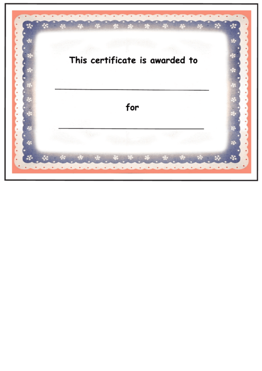 Kids Award Certificate Template - Red And Blue Border Printable pdf