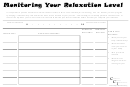 Monitoring Your Relaxation Level - Progress Monitoring Forms
