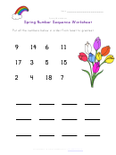 Spring Number Sequence Worksheet