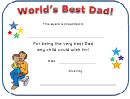 World's Best Dad Certificate Template