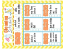 8x10 Inch Weekly Cleaning Schedule - Yellow/orange