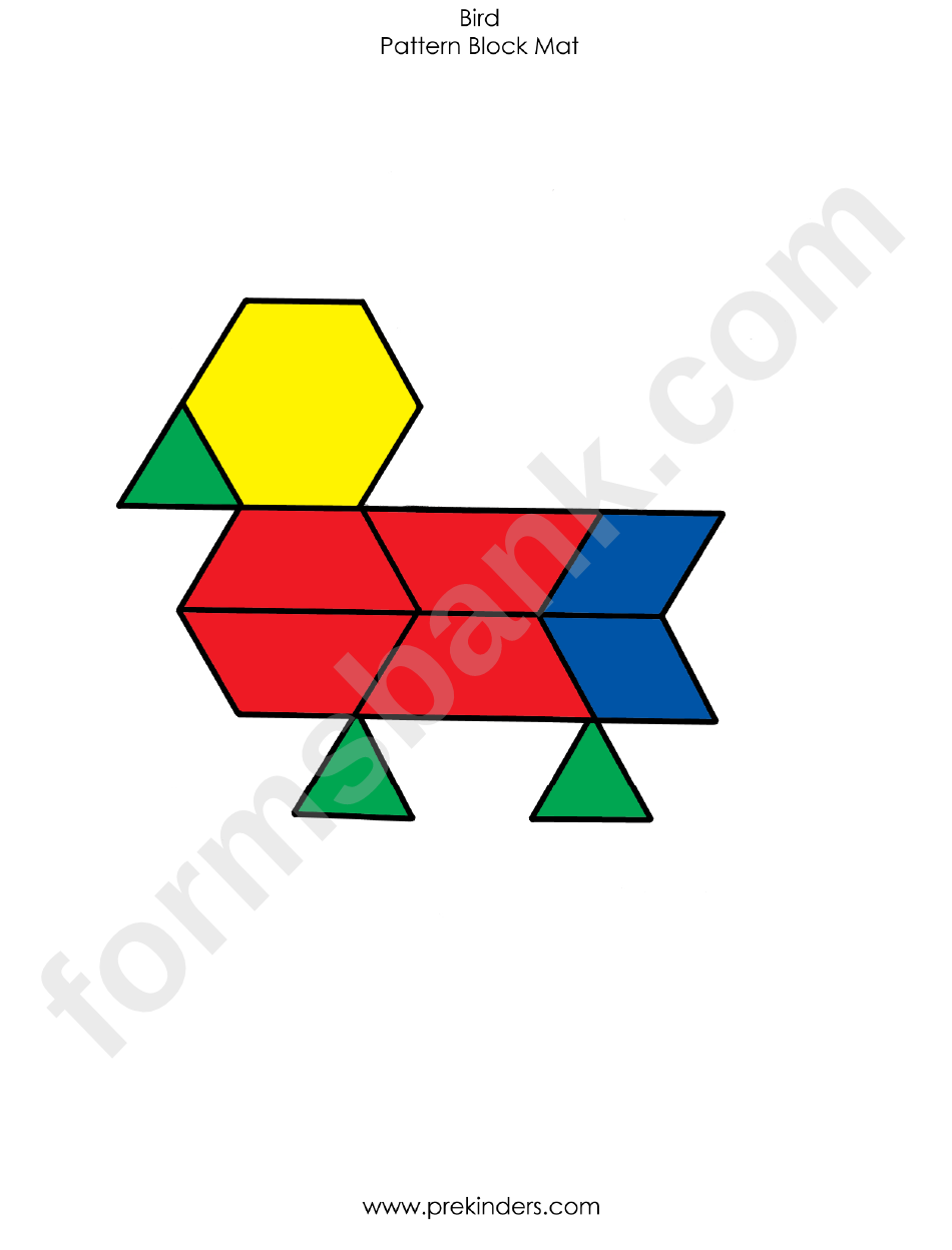 Multicolor Bird Pattern Block Mat Template