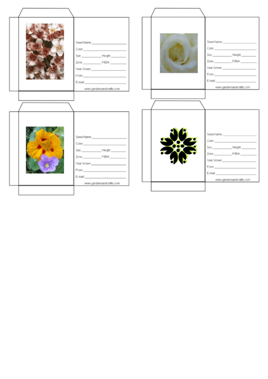 Fillable Flowers Seed Envelope Templates Printable pdf