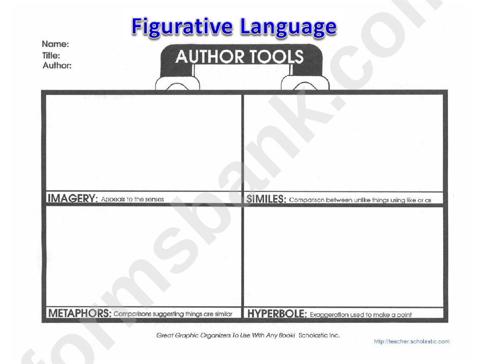 Figurative Language Literature Worksheet