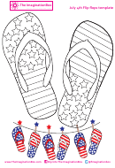 July 4th Flip Flops Template And Coloring Sheet