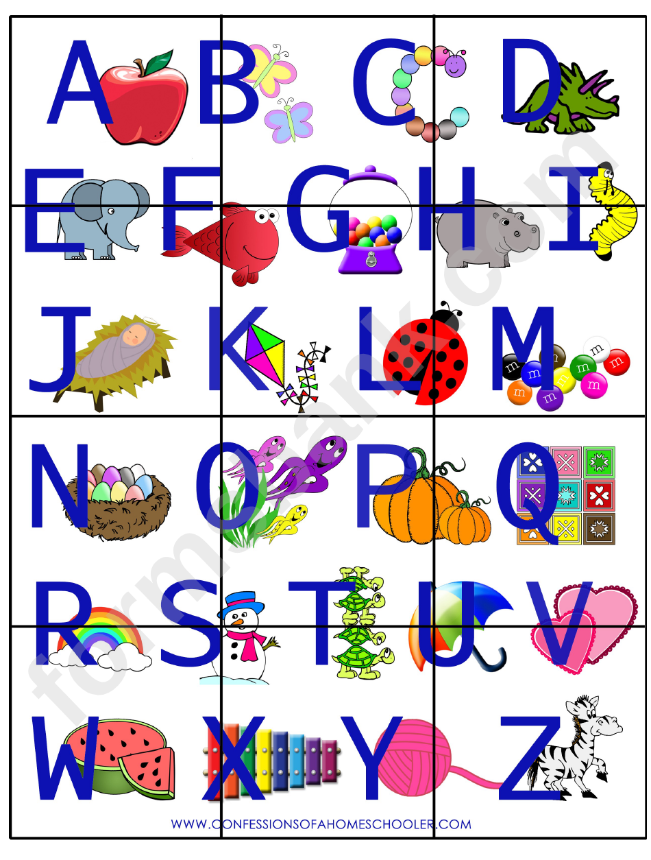 alphabet 12 piece puzzle template printable pdf download