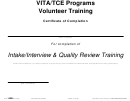 Form 14534 - Vita/tce Programs Volunteer Training Certificate Of Completion