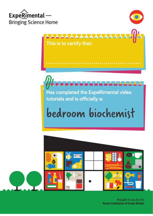 Bedroom Biochemist Certificate Template Printable pdf