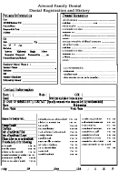 Dental Registration And History Form Printable pdf