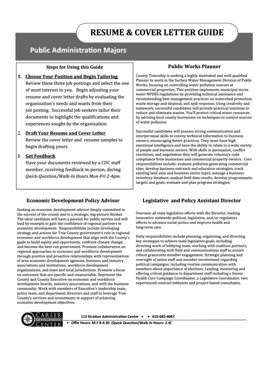Resume & Cover Letter Guide Printable pdf