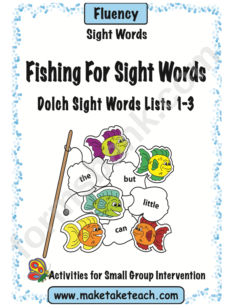 Fishing For Sight Words Activity Sheets
