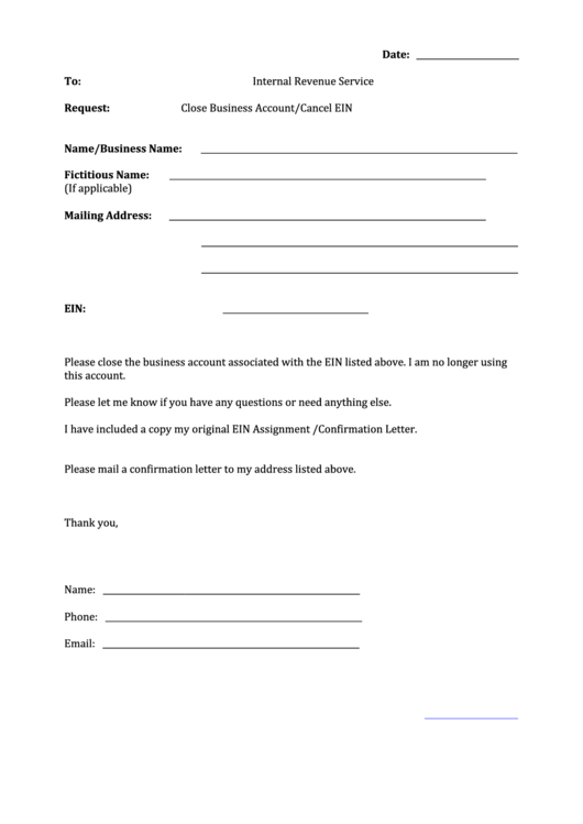 Ein Name Change Letter Template