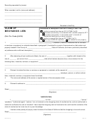 Fillable Claim Of Mechanics Lien Form Printable pdf