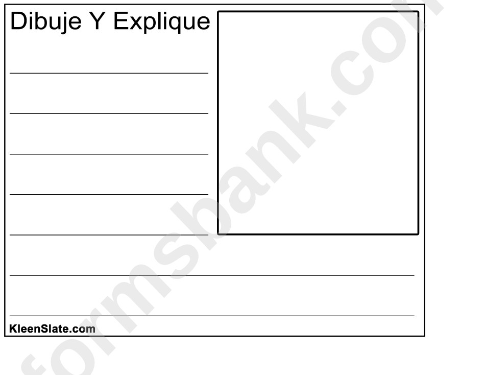 Dibuje Y Explique Table Template (Spanish)