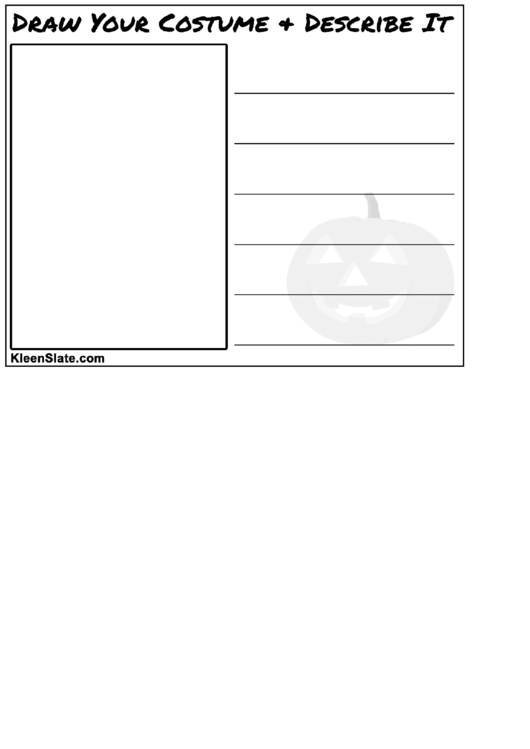 Drawing Halloween Costume Sheet Printable pdf